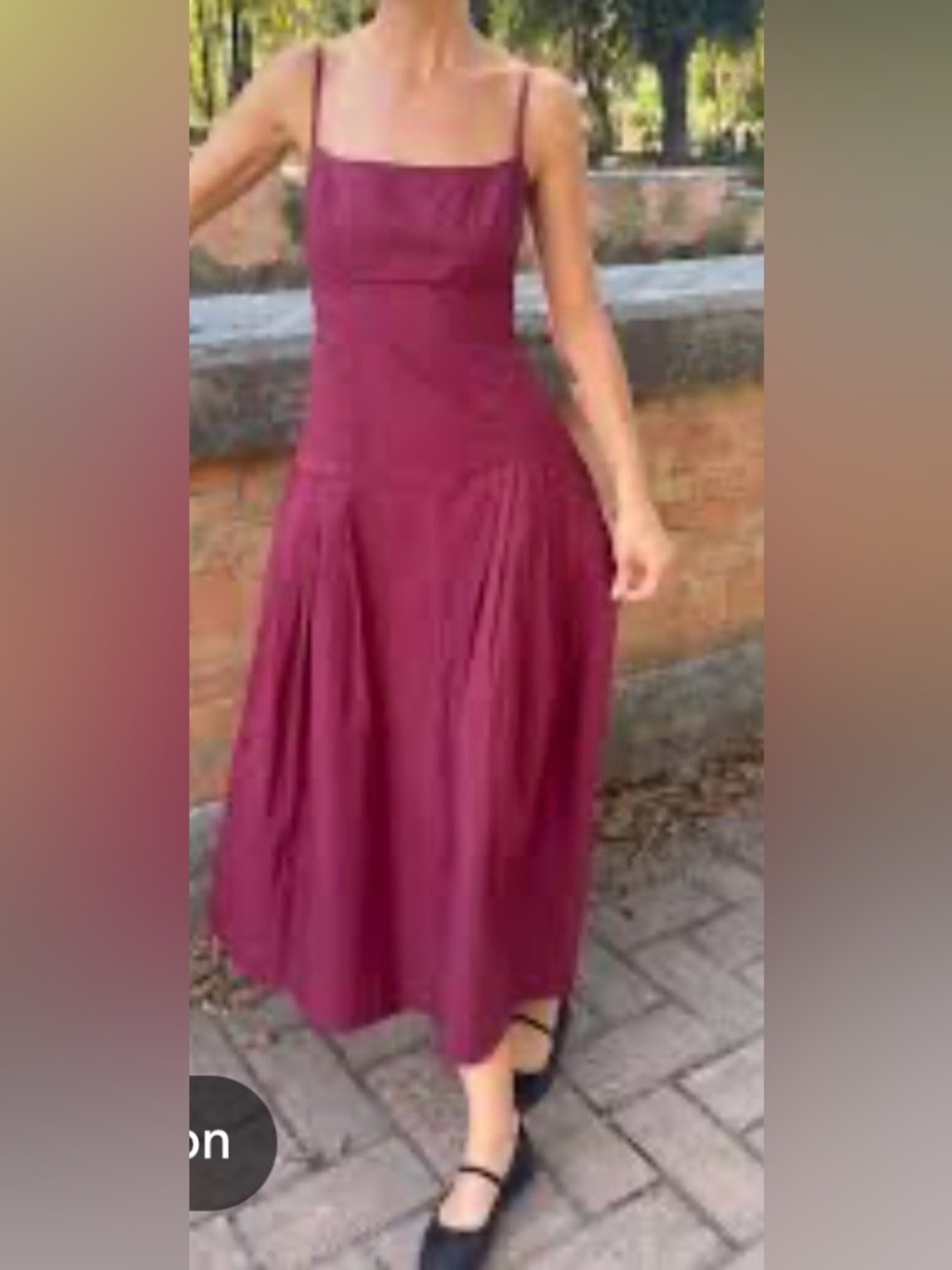 Ciao Lucia Karita Bordeaux Cotton Poplin Midi Dress XL